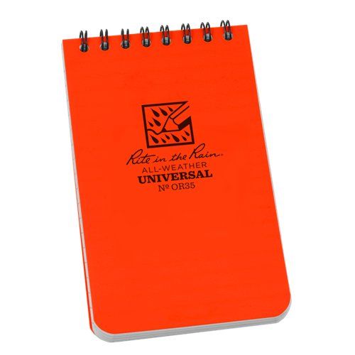Top Spiral 4x6'' Notebook (Orange) Rite In The Rain