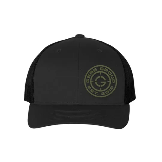 [HAT-INS25-BLKGRN] GBRS Group Instructor Trucker Hat (Black w/OD Green Logo)