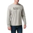 Camo Logo Fill Long Sleeve Tee (Heather Grey)