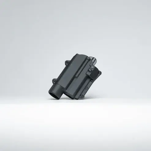 [R2-B-0057-BK-LH-LL-A0-B] Rapid Force Level 2 Holster - Locking Belt Slide - Glock 17/19/45 MOS - Matte Black - Right Hand - Large Light Right Hand (Left Hand)