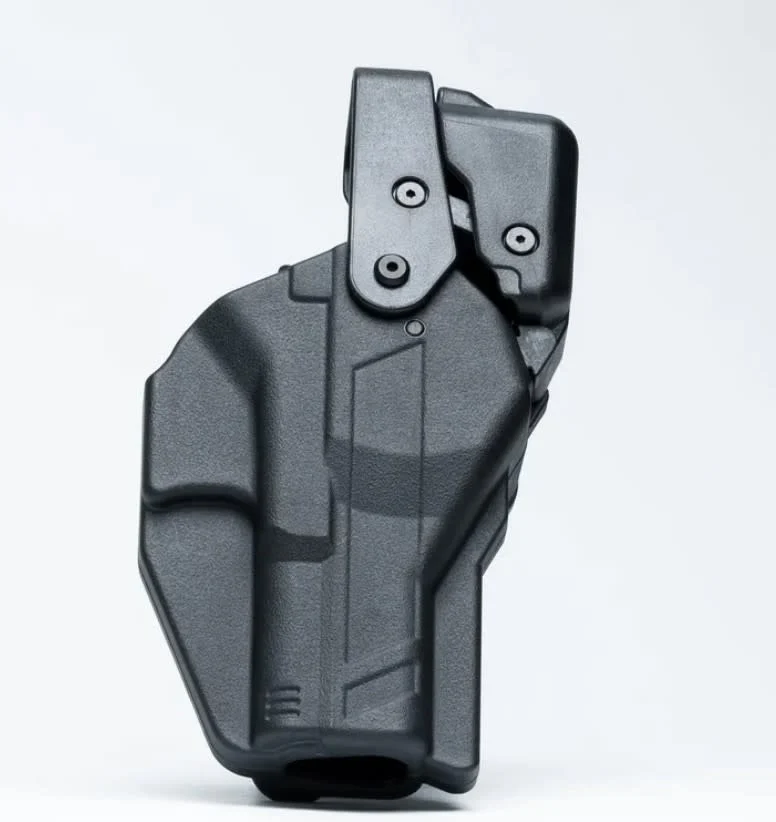 [R3-M-0057-BK-LH-L0-A0-B] Rapid Force Level 3 Duty Holster - Mid Ride Belt Slide - Glock 19/45/17 MOS - No Light (Black) Left Hand (Left Hand)