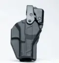Rapid Force Level 3 Duty Holster - Mid Ride Belt Slide - Glock 19/45/17 MOS - No Light (Black) Left Hand