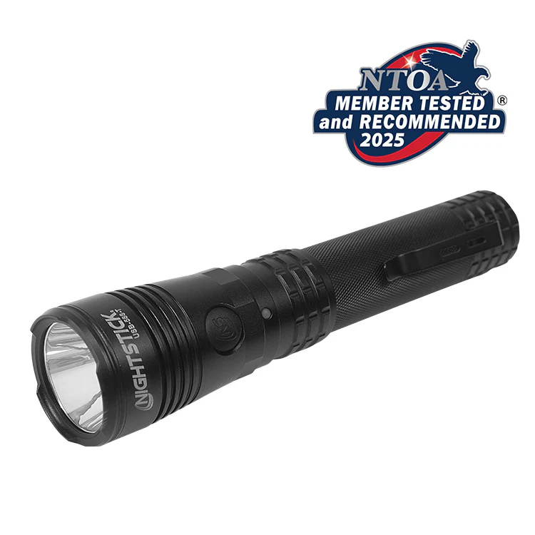 Turbo High Candela USB Dual-Light Rechargeable Tactical Flashlight (Black) Nightstick