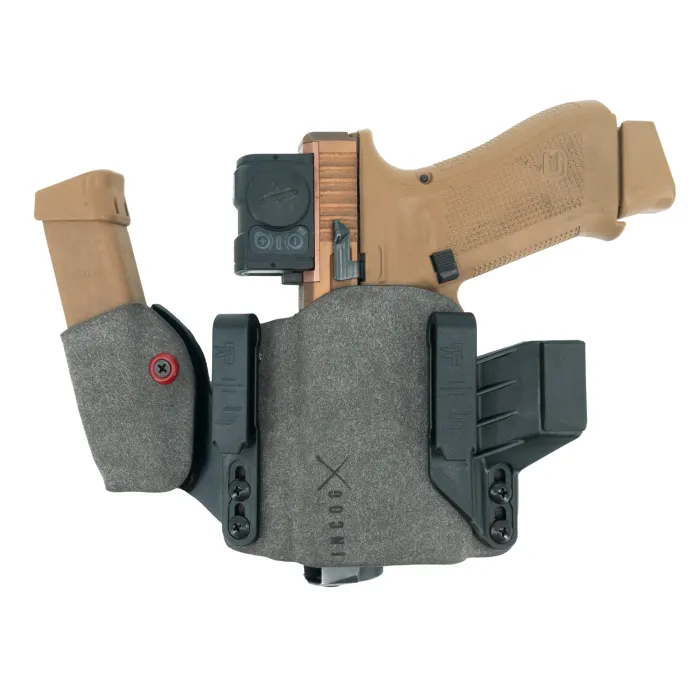 Incog X Holster for Glock G17/19 Compact Light w/Mag Caddy (Grey) - Haley Strategic/Safariland