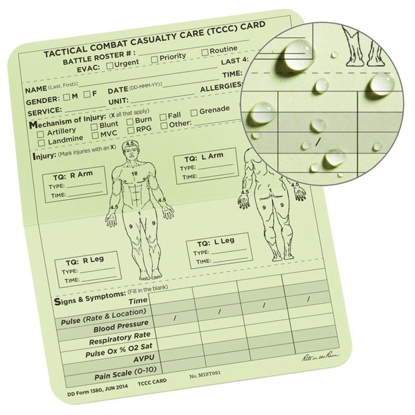 [MIST991] Rite In The Rain TCCC/MIST Card  - 50Pack