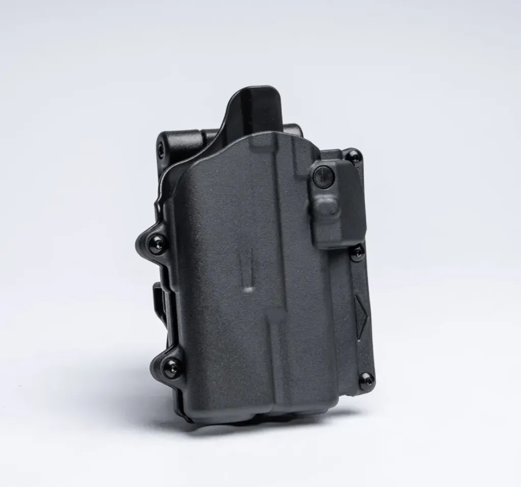 [R2-B-0057-BK-LH-CL-A0-B] Rapid Force Level II Duty Holster for Glock 19/45 MOS - Locking Belt Slide - Compact Light (Left Hand)