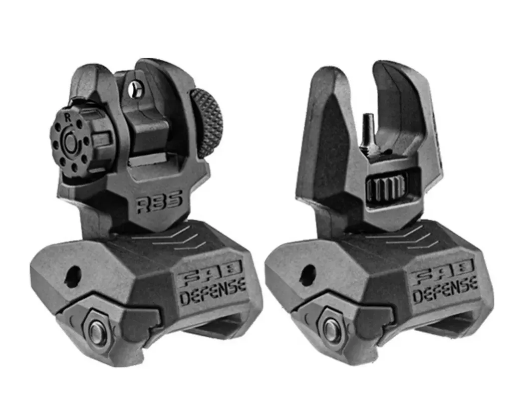 [fx-frbskit] Front And Rear Set of Flip-up Sights (Black) - Fab Defense